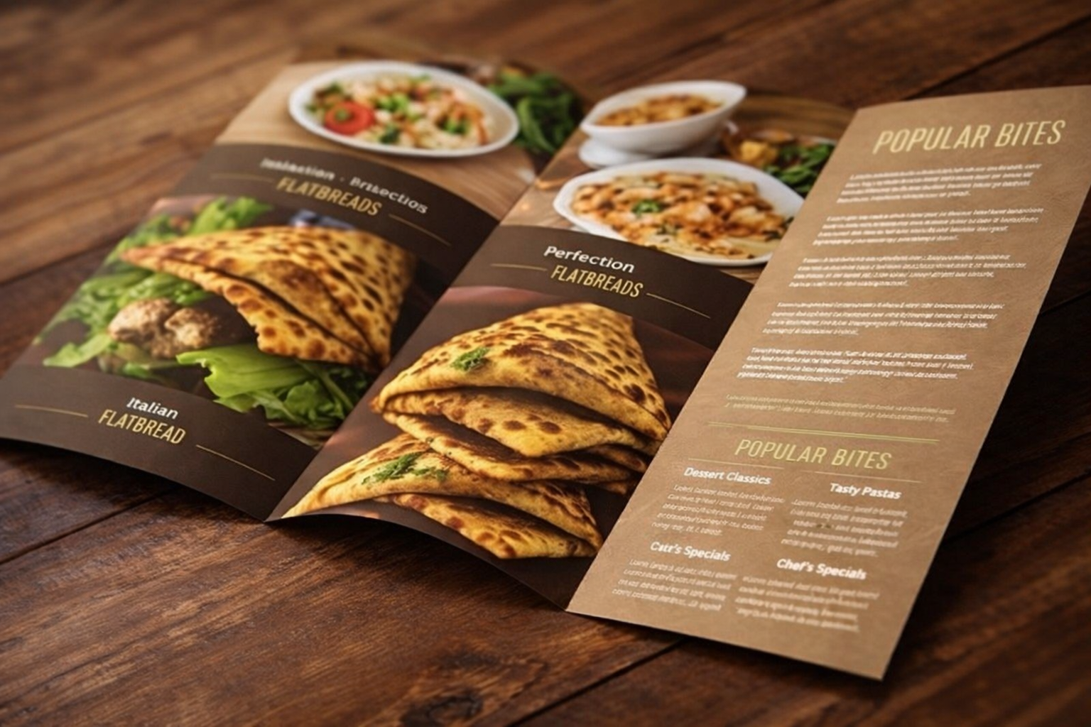 Restaurant Menus - Soft Laminated (Matte Cello) 250gsm stock Double Sided