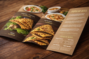 Restaurant Menus - Soft Laminated (Matte Cello) 250gsm stock Double Sided